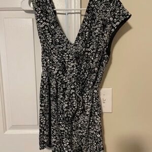 Floral Navy and White Romper